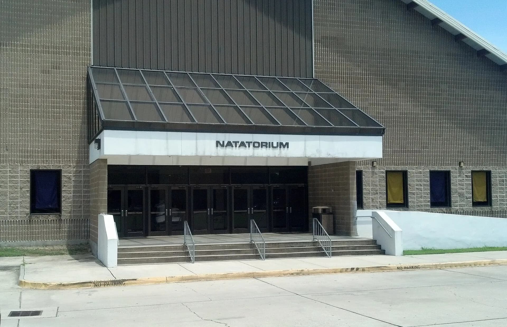 View of LSU Natatorium in Baton Rouge.