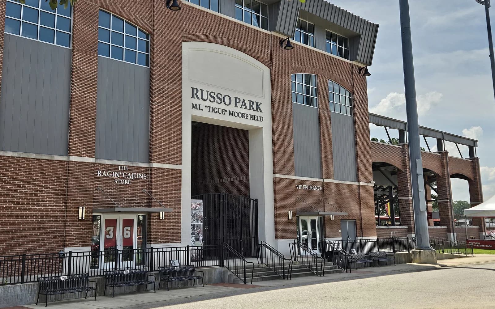 View of M. L. Tigue Moore Field at Russo Park, home of Louisiana baseball.