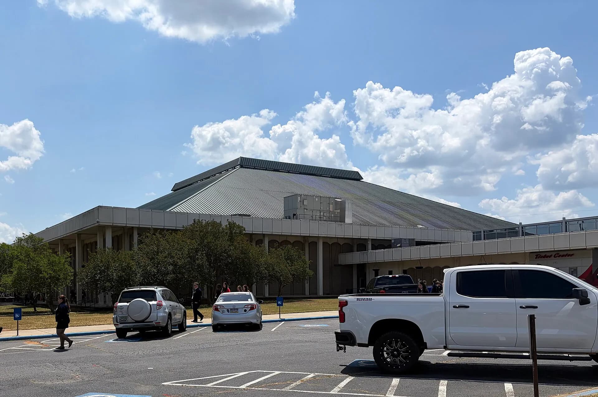 Macon Coliseum exterior and main entrance