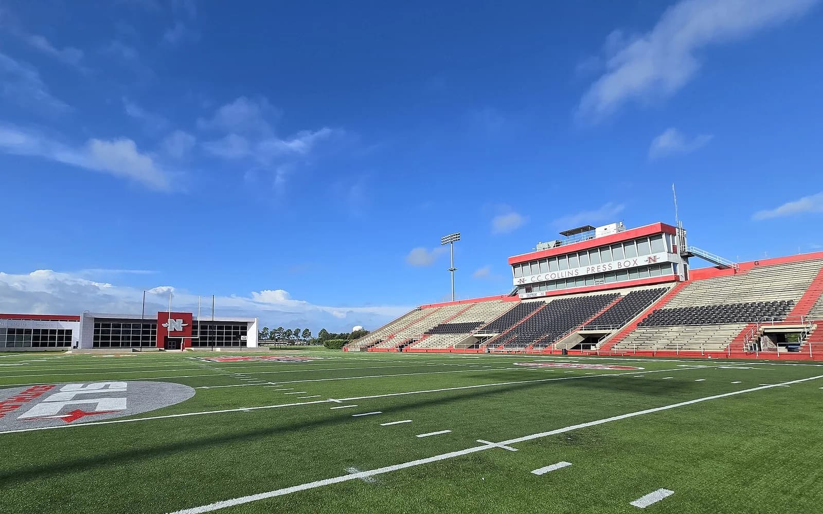 View of Manning Field at John L. Guidry Stadium, home of Nicholls Colonels football.