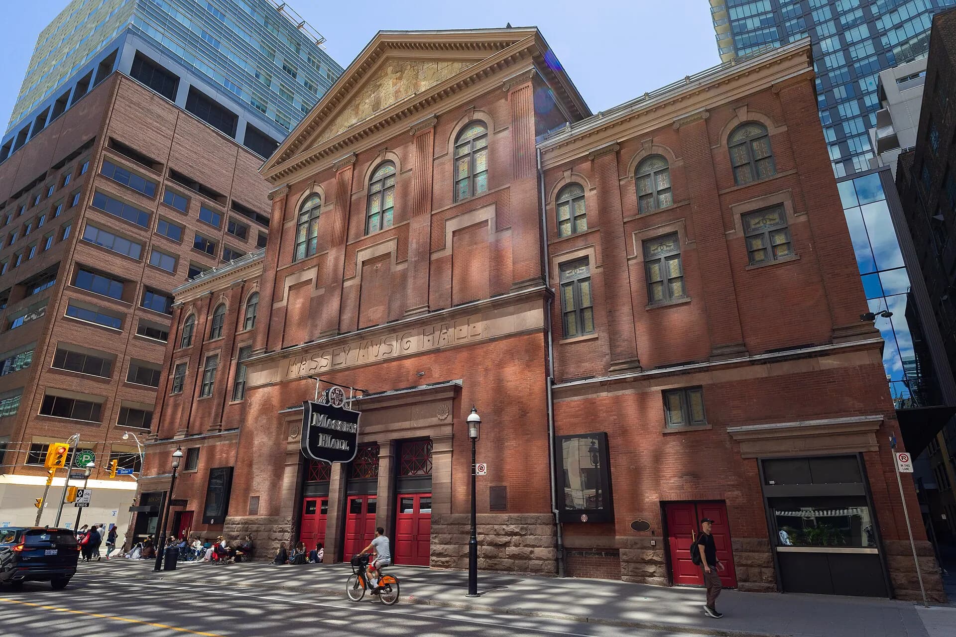 Current full Shuter Street exterior of Massey Hall in Toronto