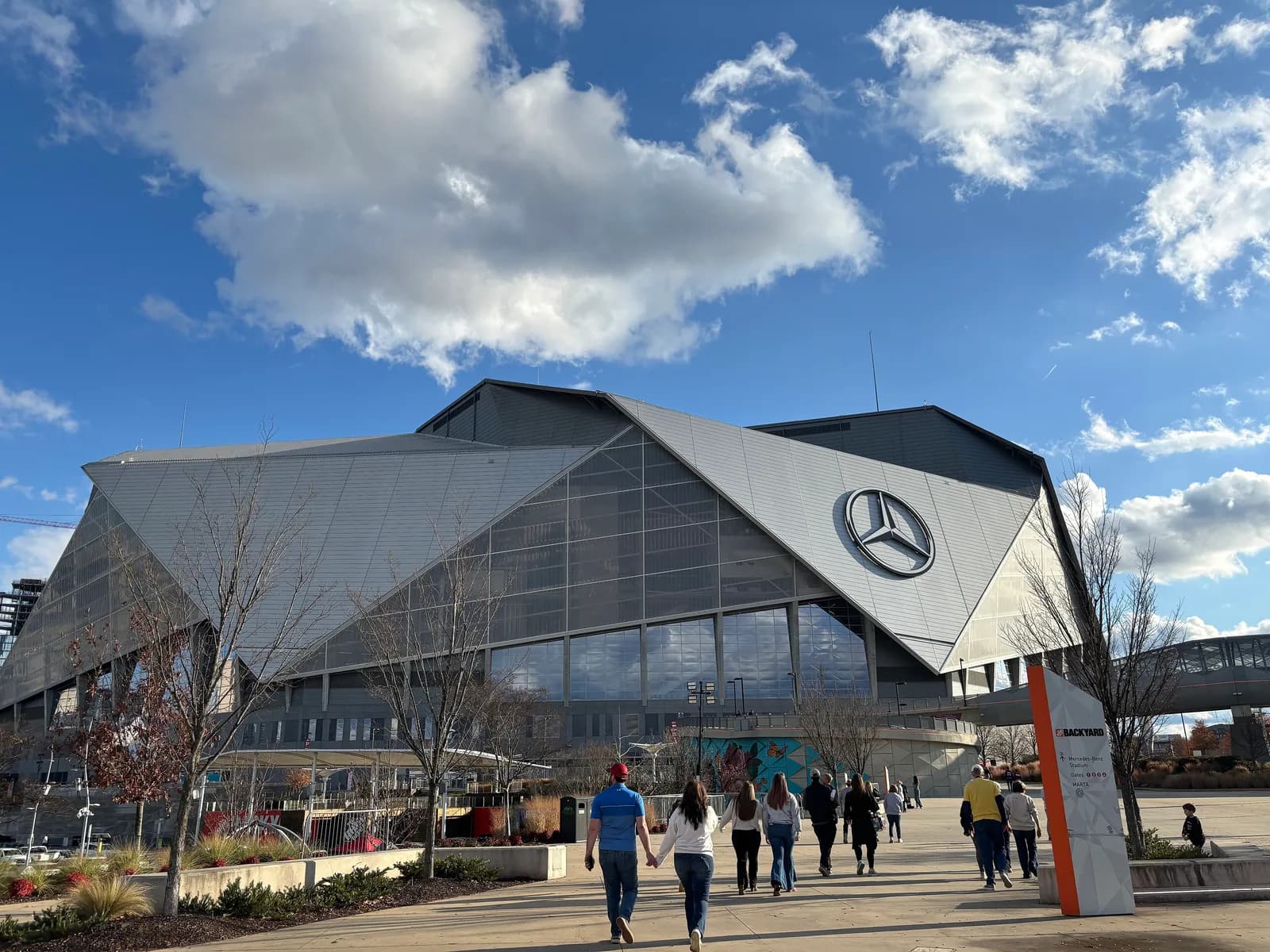 Exterior of Mercedes-Benz Stadium in Atlanta, Georgia.