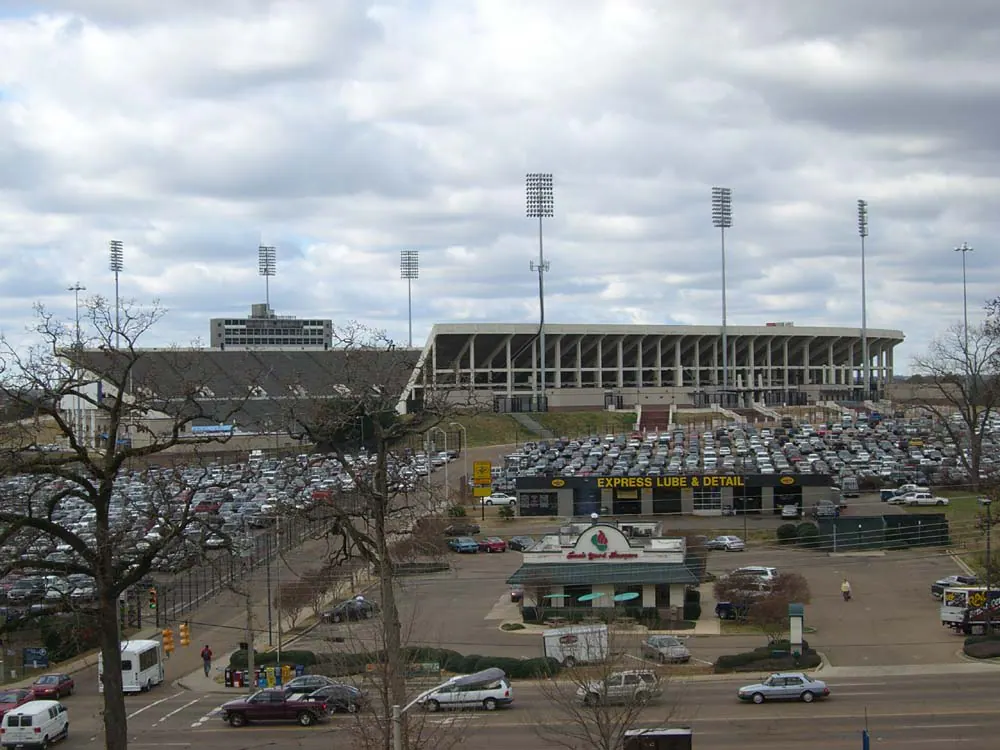 Exterior view at Mississippi Veterans Memorial Stadium in Jackson, MS