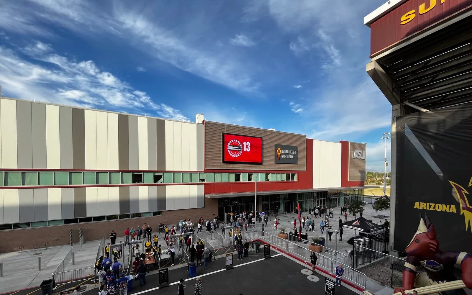 View of Mullett Arena, home of Arizona State ice hockey.