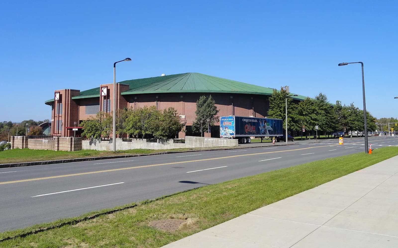 View of Mullins Center, home of Massachusetts basketball.