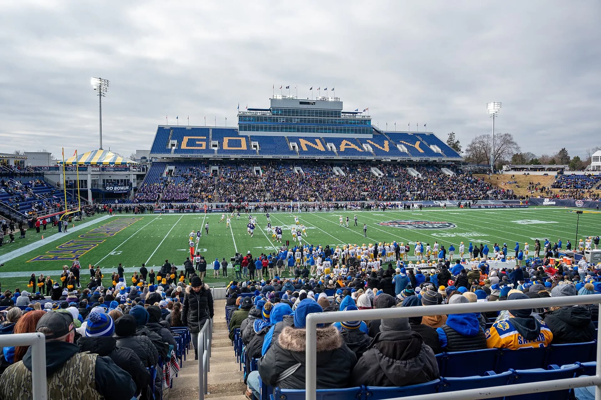 The field and seating bowl at Navy-Marine Corps Memorial Stadium during the 2025 Military Bowl.