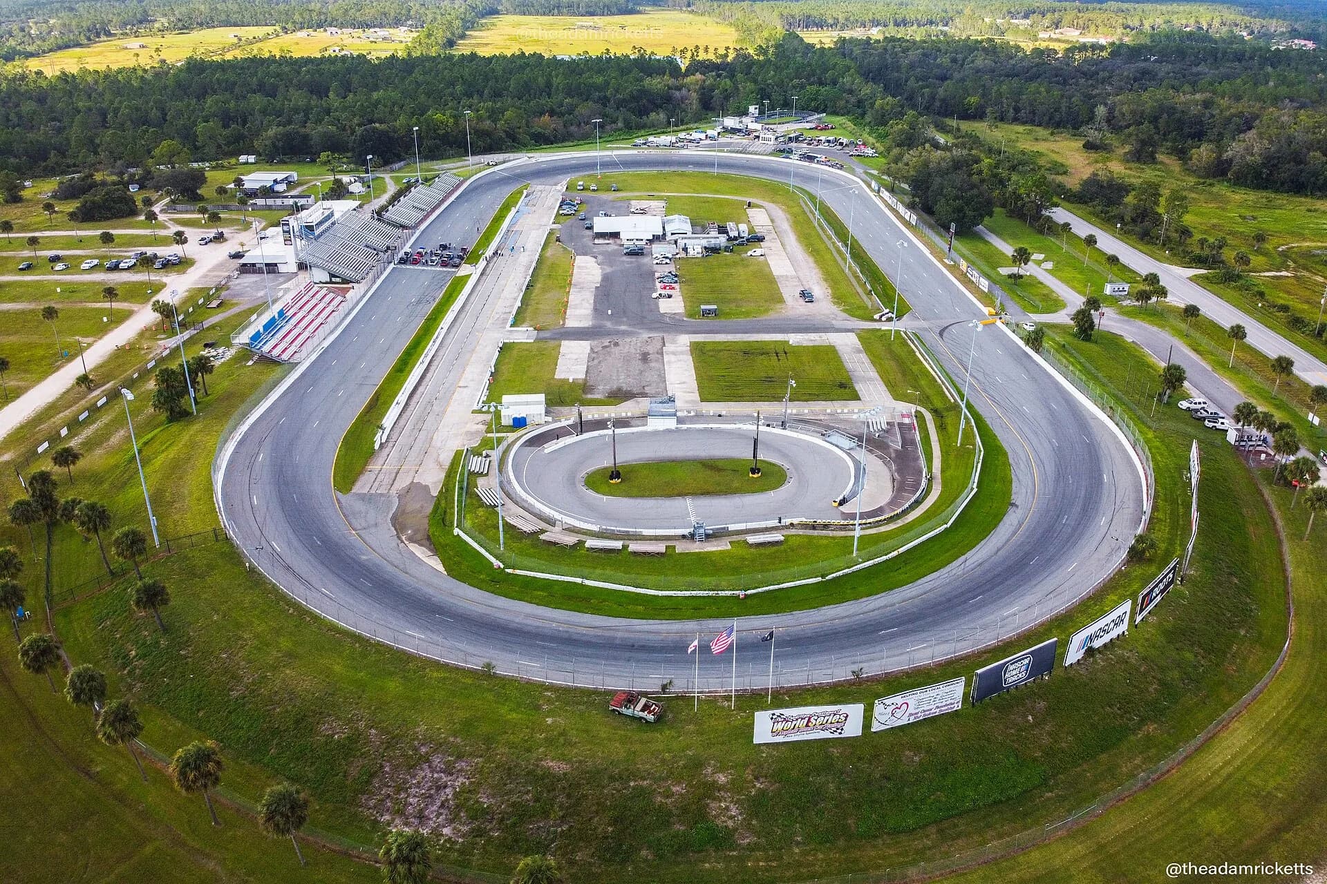 Aerial view of New Smyrna Speedway in New Smyrna Beach.