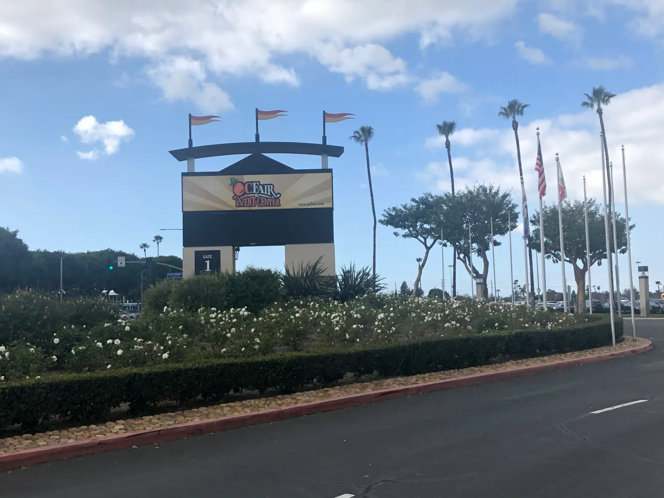 Wide view of the venue grounds at OC Fair & Event Center in Costa Mesa, CA
