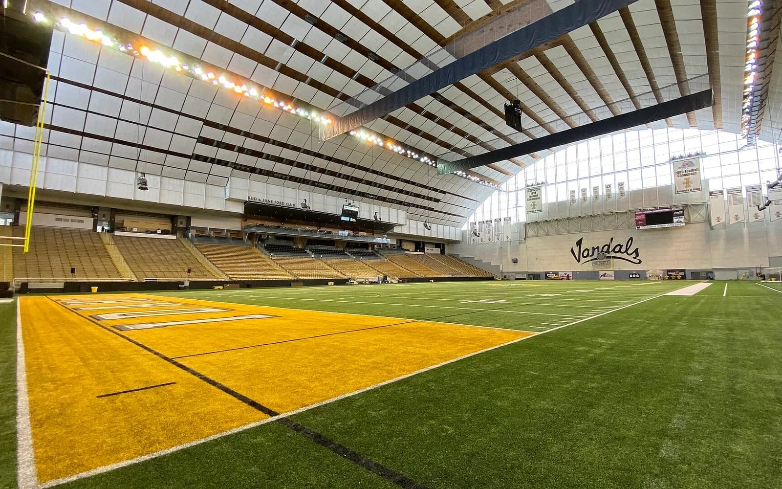 View of P1FCU Kibbie Dome, home of Idaho Vandals football.