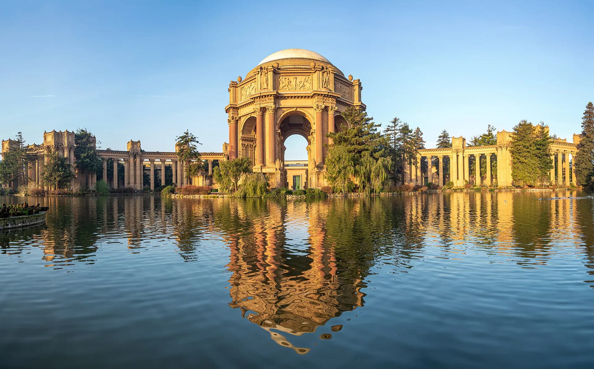 Exterior view at Palace of Fine Arts in San Francisco, CA