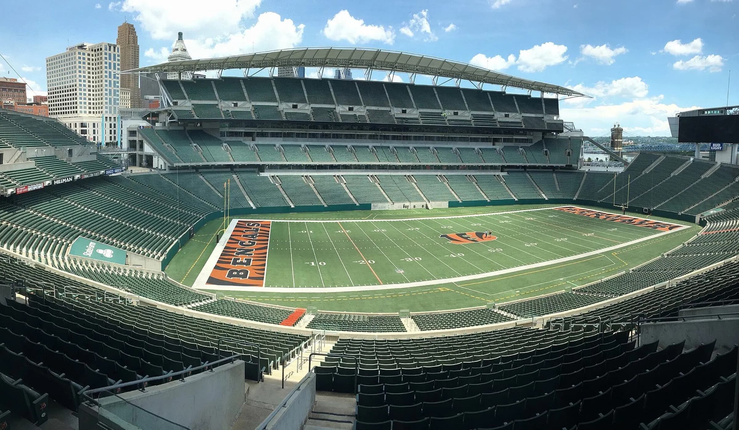 Wide interior view of Paycor Stadium.