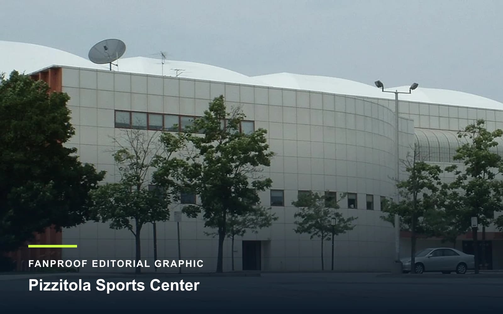 FanProof editorial graphic derived from a reuse-cleared view of Pizzitola Sports Center, home of Brown basketball.