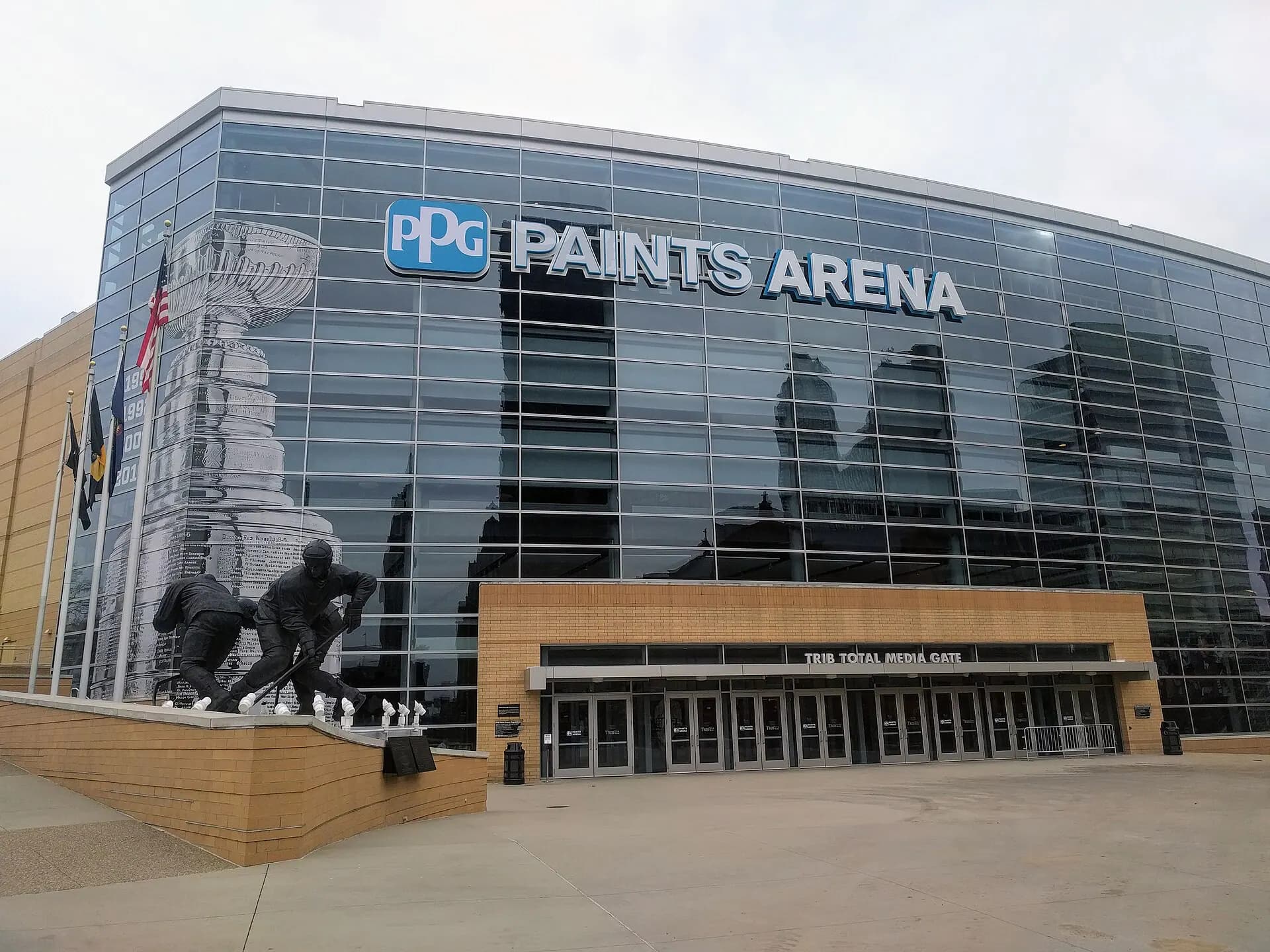 PPG Paints Arena exterior in Pittsburgh.