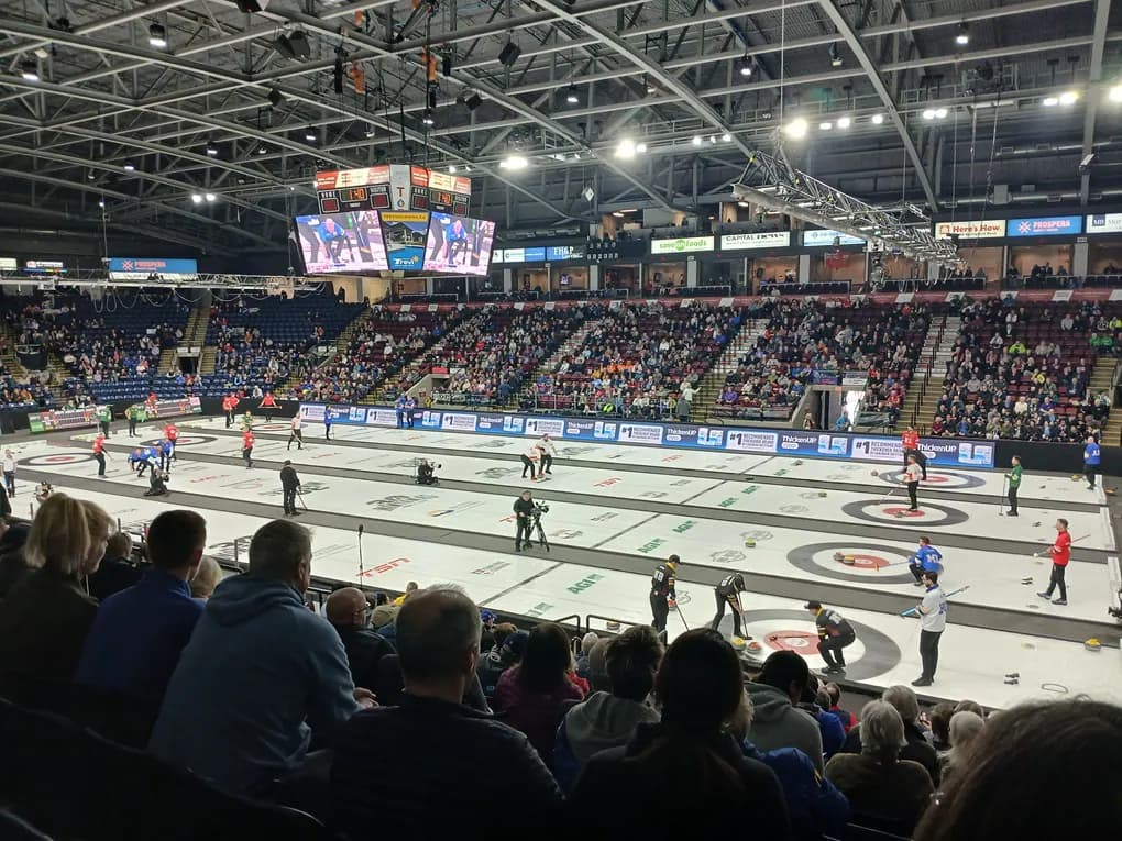Wide event-floor and seating-bowl view inside Prospera Place in Kelowna