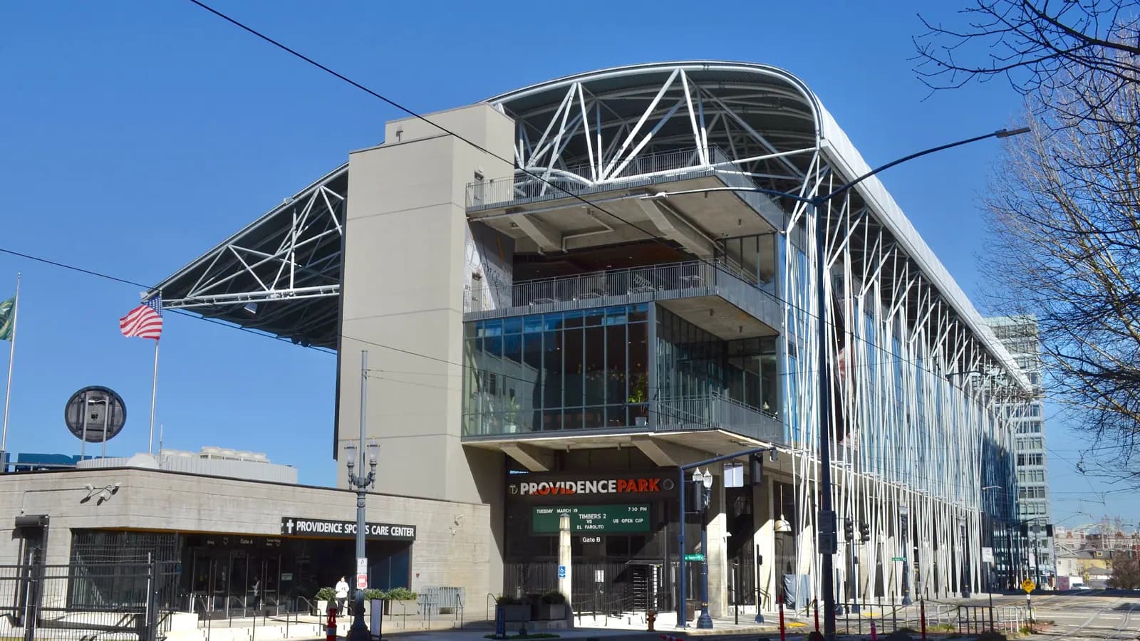South exterior of Providence Park in Portland.
