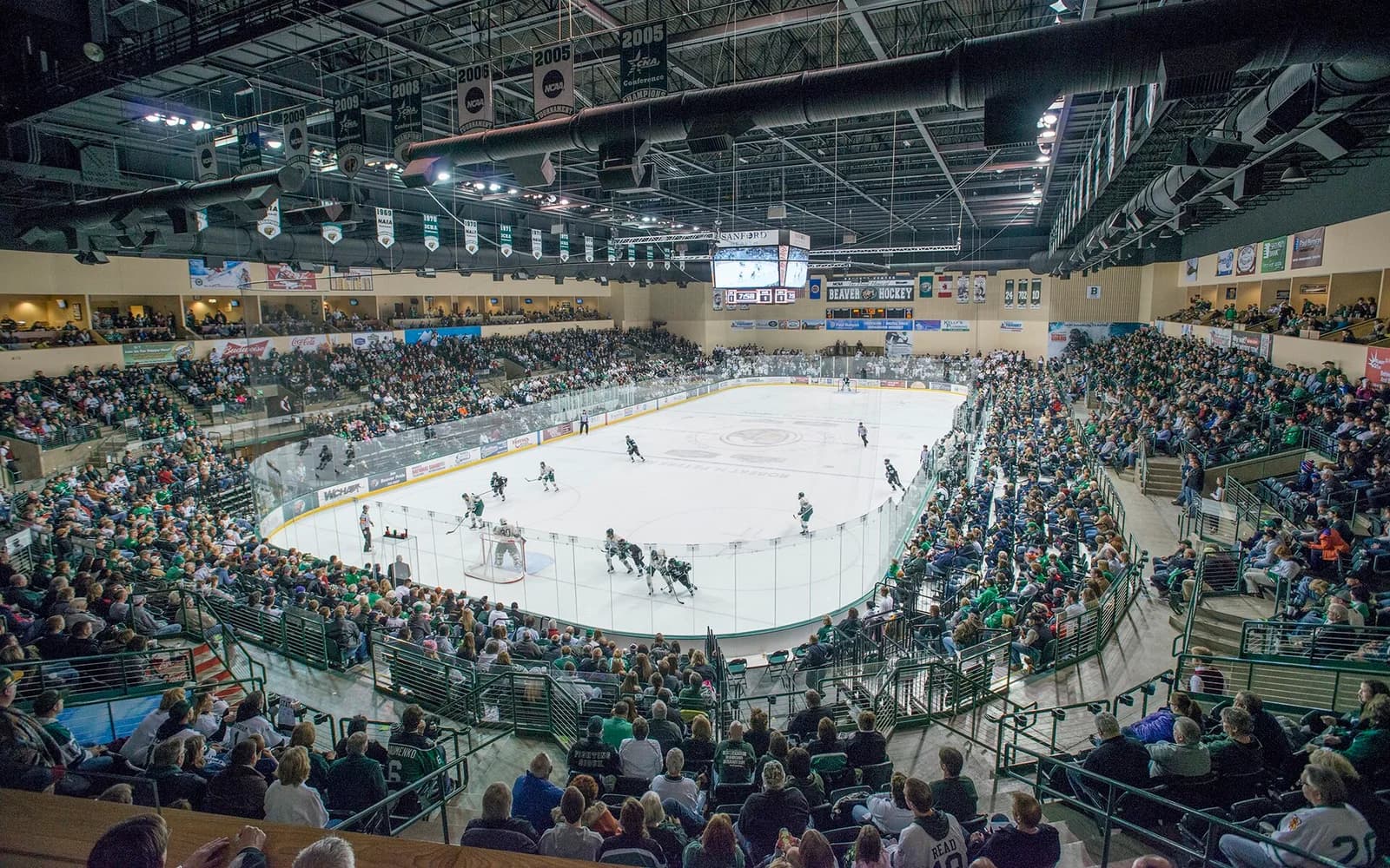 View of Sanford Center, home of Bemidji State men ice hockey.