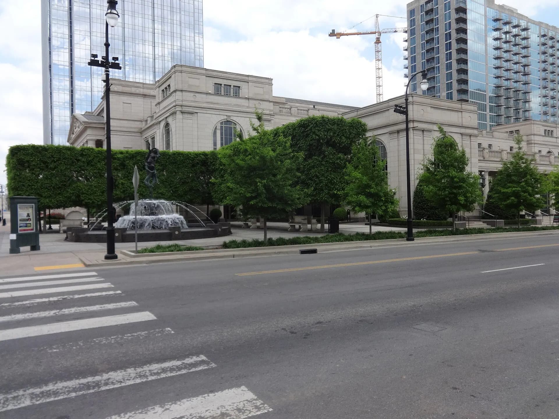 The Schermerhorn Symphony Center's neoclassical exterior in downtown Nashville.