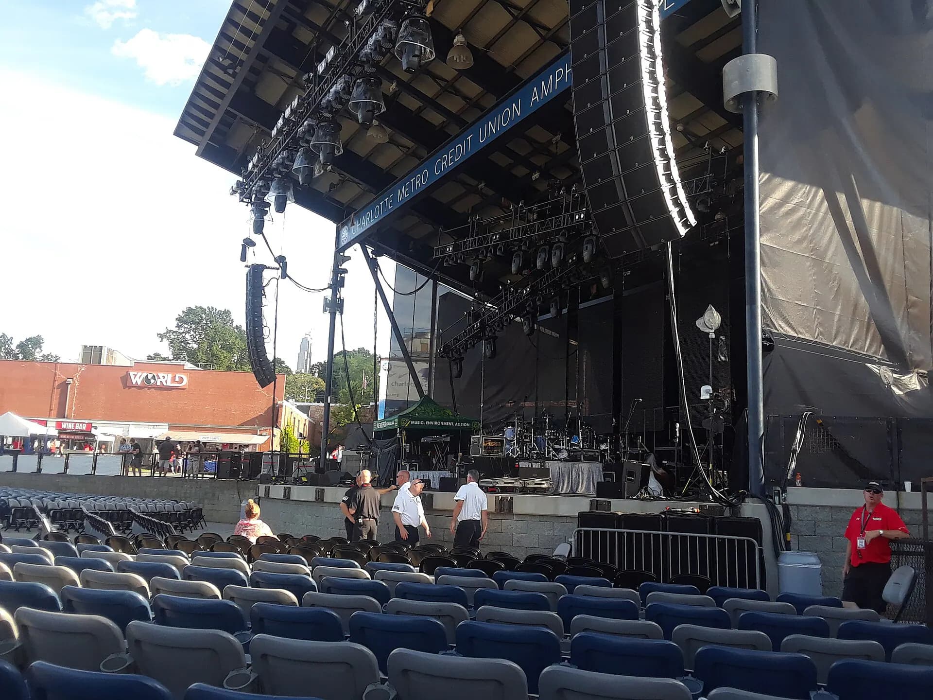 Wide audience view of the stage and seating at Skyla Credit Union Amphitheatre.