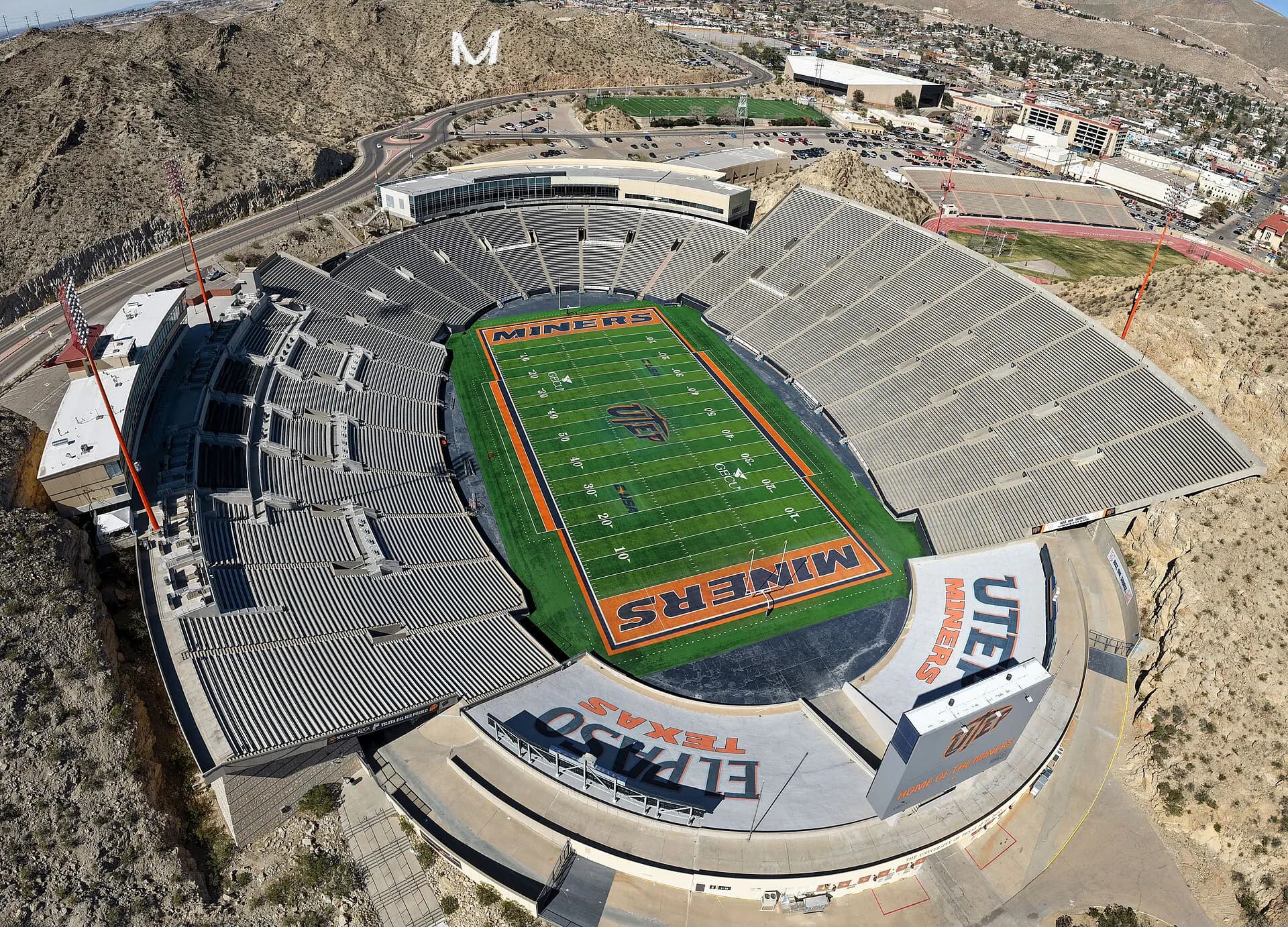 Wide interior or event view at Sun Bowl Stadium in El Paso, TX