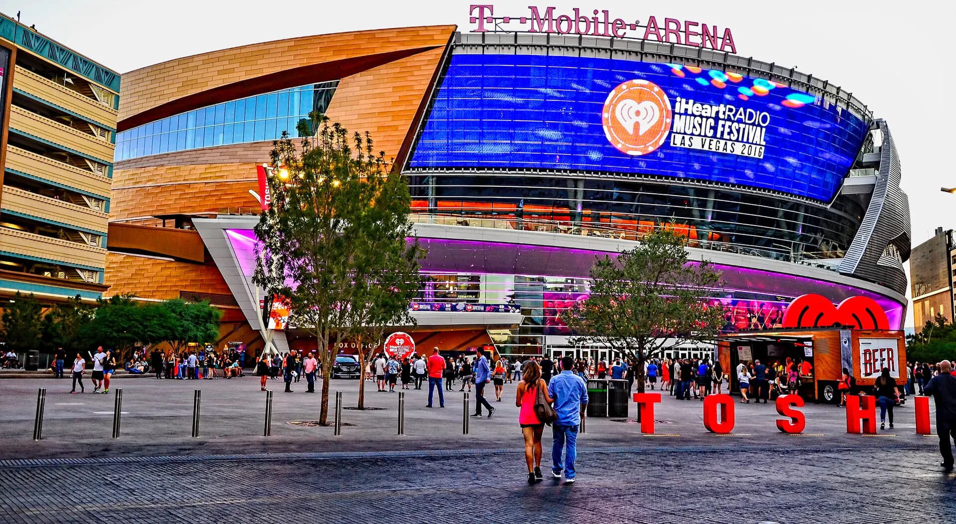 T-Mobile Arena exterior near the Las Vegas Strip.