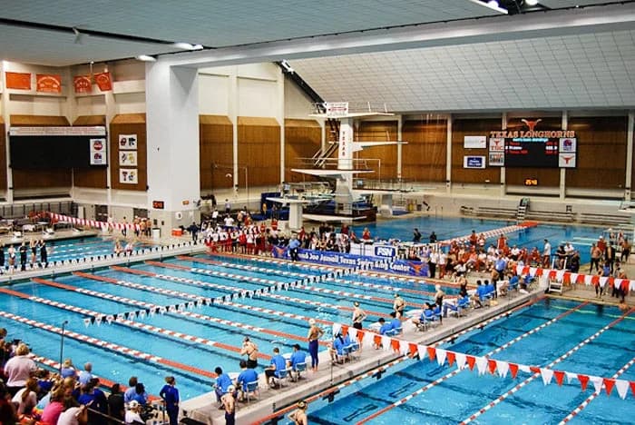 Lee and Joe Jamail Texas Swimming Center — documentary venue view.