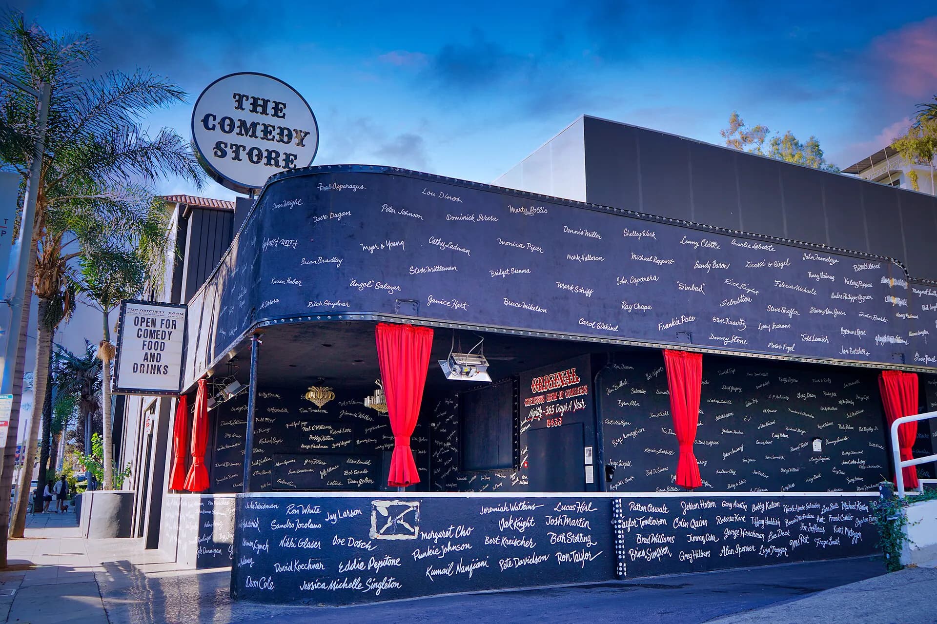 The Comedy Store exterior and marquee on Sunset Boulevard.