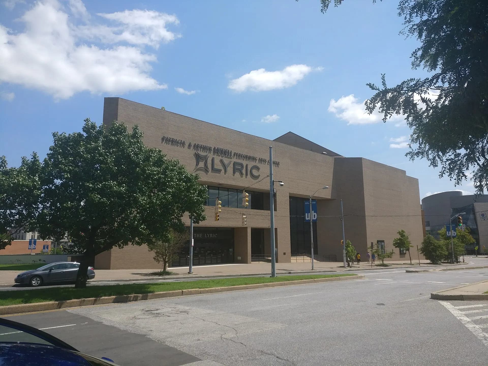 The Lyric Baltimore's full Mount Royal Avenue facade and entrance.