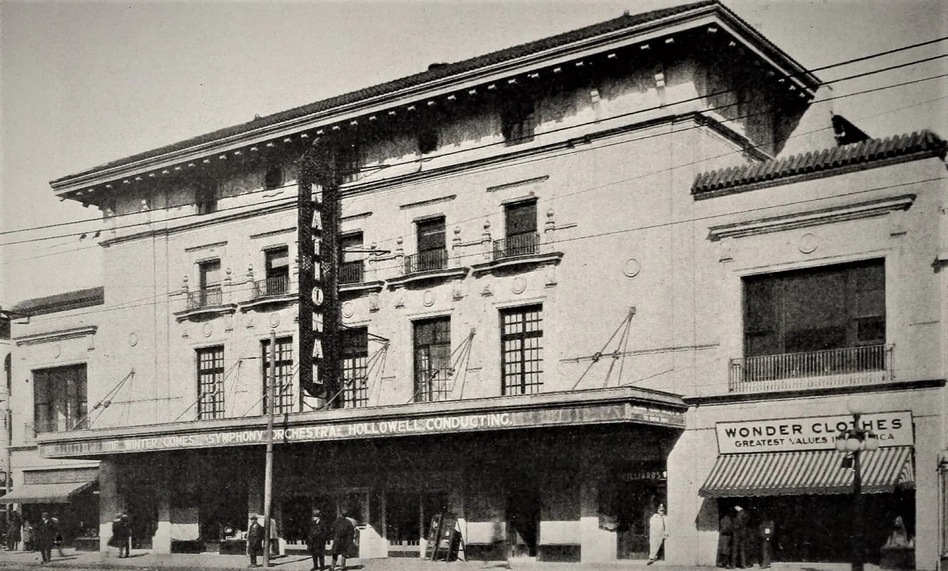 A historic full-facade architectural view of The National in Richmond.