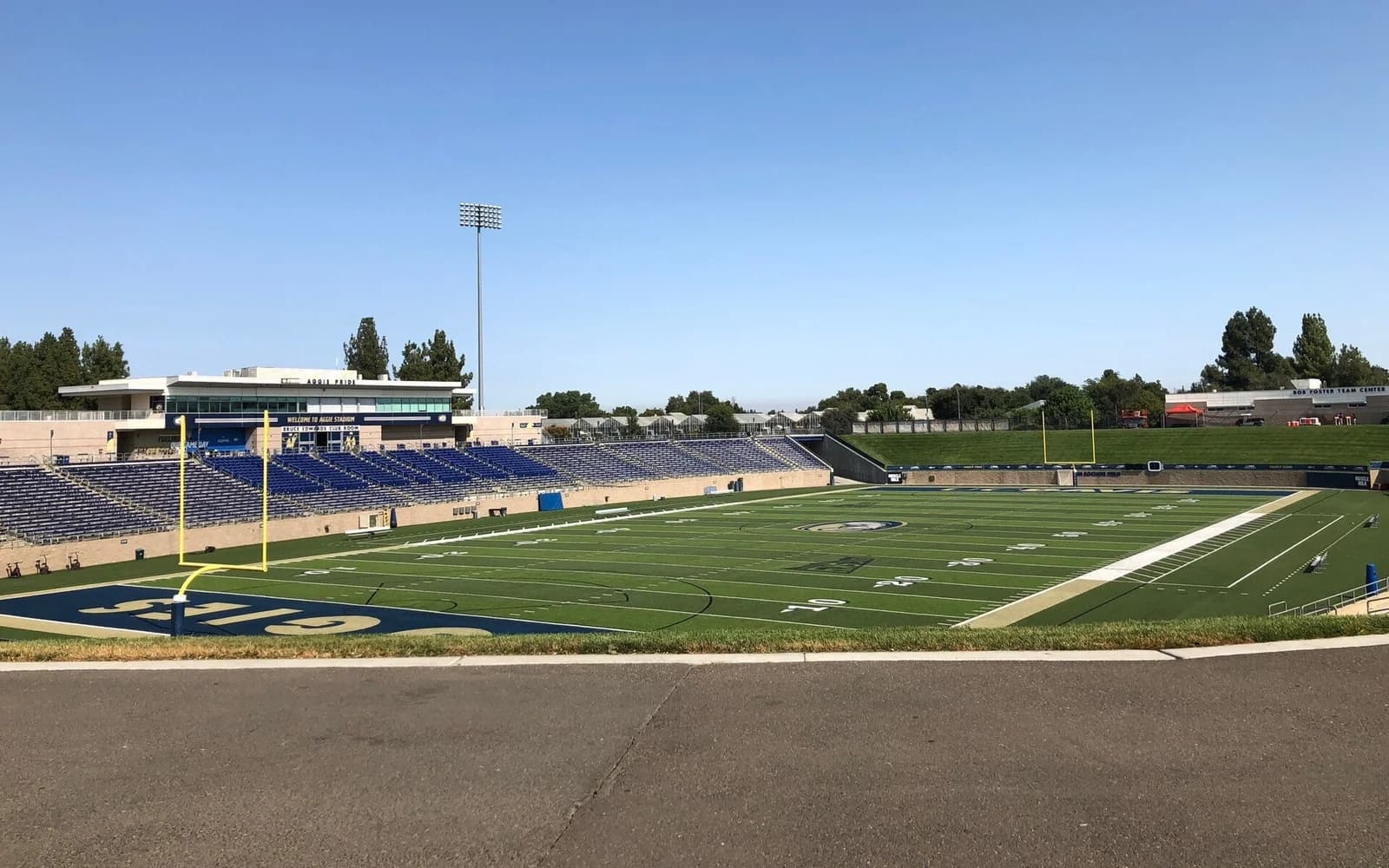 View of UC Davis Health Stadium, home of UC Davis Aggies football.