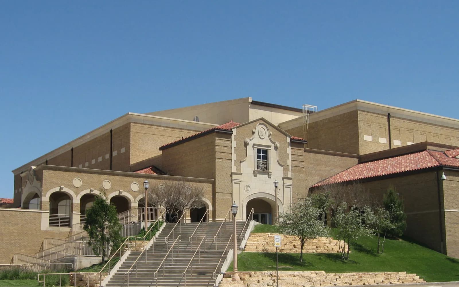 View of United Supermarkets Arena, home of Texas Tech basketball.