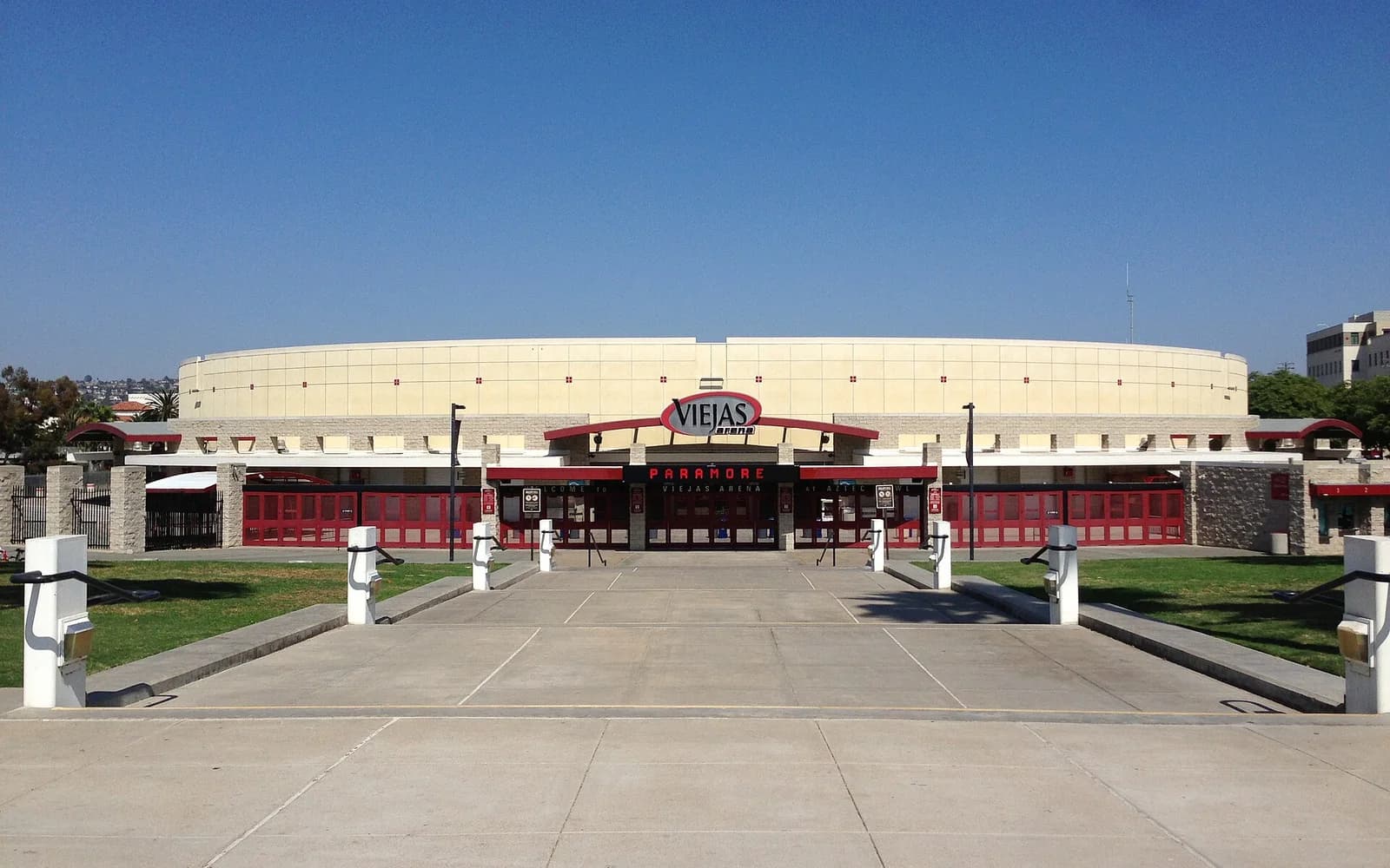 View of Viejas Arena, home of San Diego State basketball.